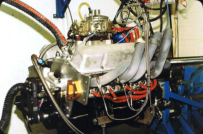 Chevrolet race car engine tuning on dyno